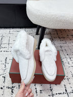 LP 26SS Open Walk Ankle Boot Off-white Suede Fur 617388