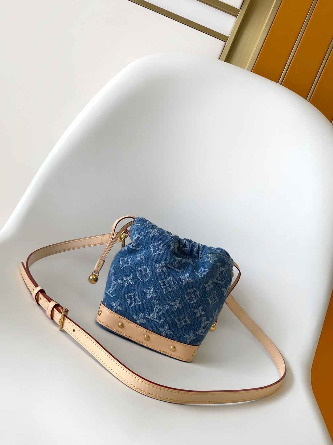LV Nano NoÃ© Bag Blue Beige Frabic Leather 251719