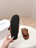 PRA 26S Thong Sandals Brown Calfskin 600598