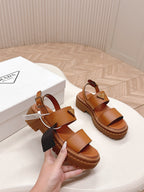 PRA 26S Platform Sandals Brown Cowhide 600566