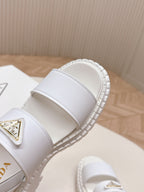 PRA 26S Platform Sandals White Cowhide 600567