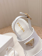 PRA 26S Platform Sandals White Cowhide 600567