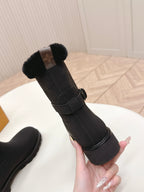 LV 2026 Territory Ankle Boot Black Nubuck Calf Leather 595440