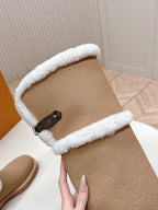 LV 2026 Territory Flat Thigh Boot Beige White Nubuck Calf Leather 595434