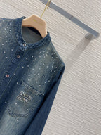 Miu Miu 25 Denim Shirt Blue Cotton Polyester