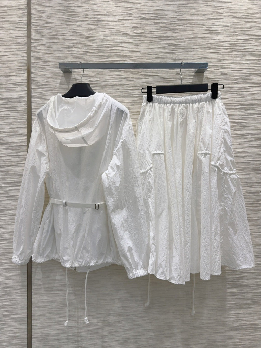 Prada 25 Jacket and Skirt White Polyester