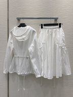 Prada 25 Jacket and Skirt White Polyester