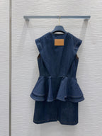 LV 25 Denim Dress Blue Cotton