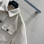 CD 2025 Short-sleeved Jacket Light Beige Cotton