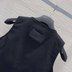 LV25 Vest Daisy Flower Youthful Black Cotton