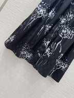 LV 25 Elegant Long Sleeve Dress Black Polyester