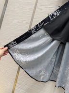 LV 25 Elegant Long Sleeve Dress Black Polyester