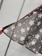 LV 25 Slightly Transparent Flower Shirt Brown Polyester