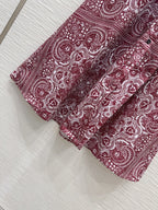 CD 2025 Floral Dress Red Cotton