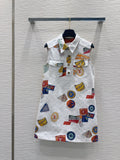 LV 25 Unique Logo Dress Multicolor Cotton