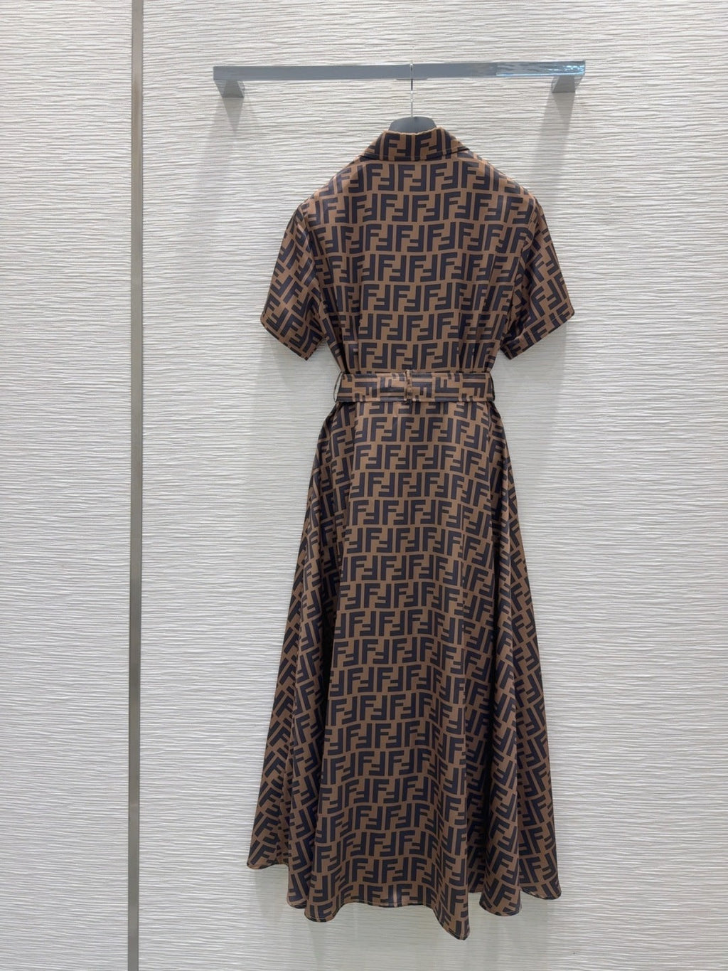 Fendi 2025 Shirt Dress Brown Black Viscose
