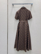 Fendi 2025 Shirt Dress Brown Black Viscose