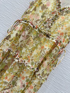 Celine 25 Floral Sleeveless Dress Green mix colors Polyester