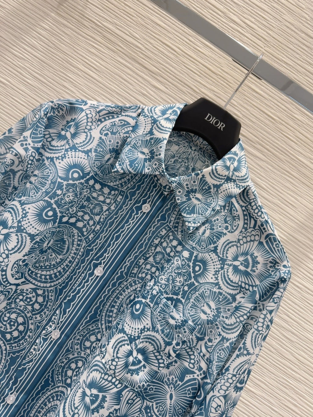 CD 25 Pattern Shirt Blue Polyester
