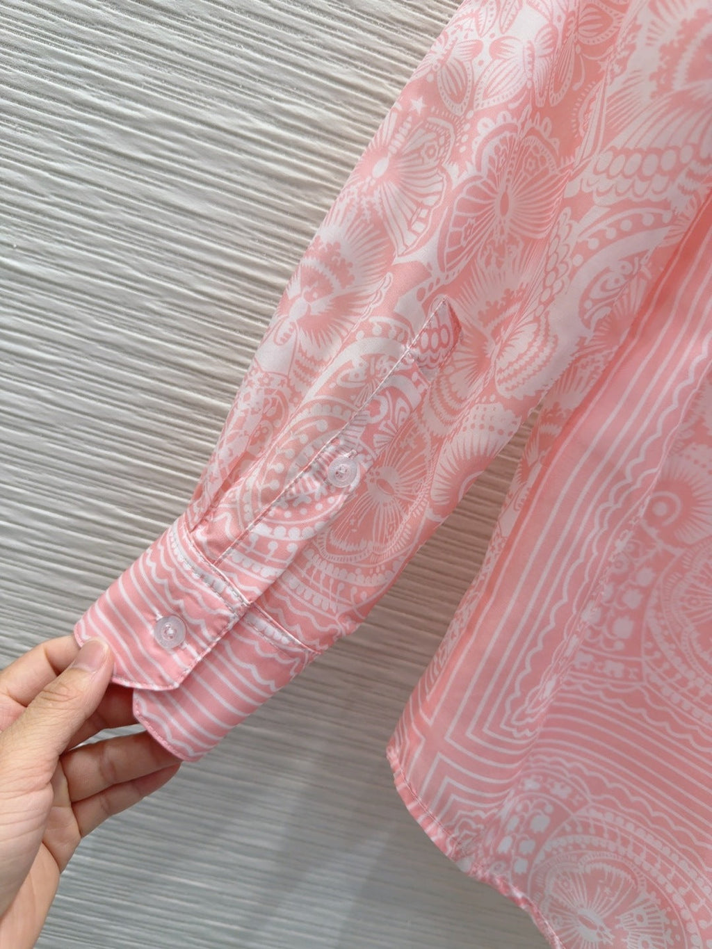 CD 25 Pattern Shirt Pink Polyester