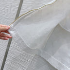LV 25S Monograw Jacquard Fabric Skirt White Cotton