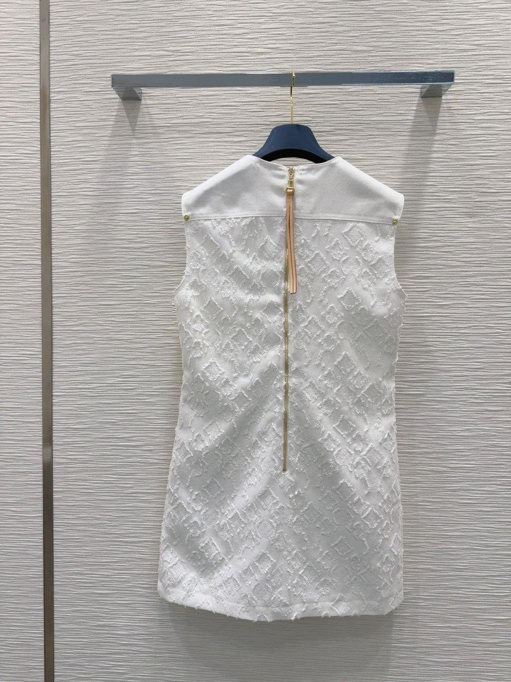LV 25S Back Zipper Cute Vest  Dress White Cotton