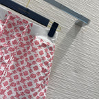 LV 25 Classic Flower Shorts Pink White Poliester