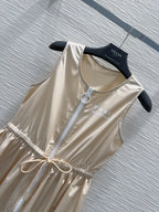 Prada 2025 Sleeveless Dress Beige Polyester