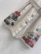CD 2025 Shirt Dress Beige with Colorful Cotton