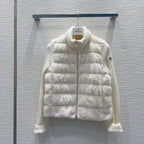 Moncler 25 Jacket White Rabbit Fur Mix Wool