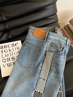 CD 25 Straight-leg Jeans With Double-sided Webbing Stitching Light blue Cotton