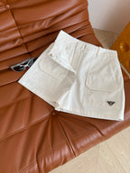 Prada 25 Short Black and White Cotton