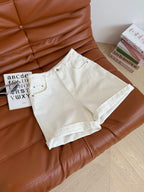 Loewe 25 Denim Short White Cotton