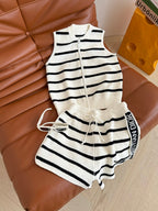CD 25 Set White Black Stripes Cotton