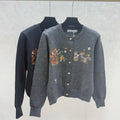 Dior 2025 Cat Print Jacket Black and Gray Wool