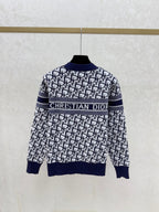 Dior 2025 Oblique Cardigan Gray and Blue Wool