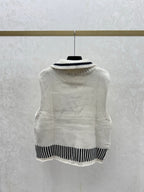 CC 26 Collared Knitted Vest Red and Cream Wool 331417