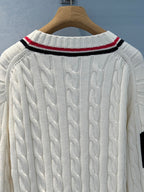 CD 25 Cardigan White Red Black Cotton