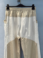 LV Unique Pocket Design Trousers Beige White Cotton