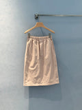 LV Designer Dress With Metal Logo Buttons Light Skirt  Pink Cotton