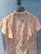 Prada 25 Floral Vest Pink Viscose and Silk