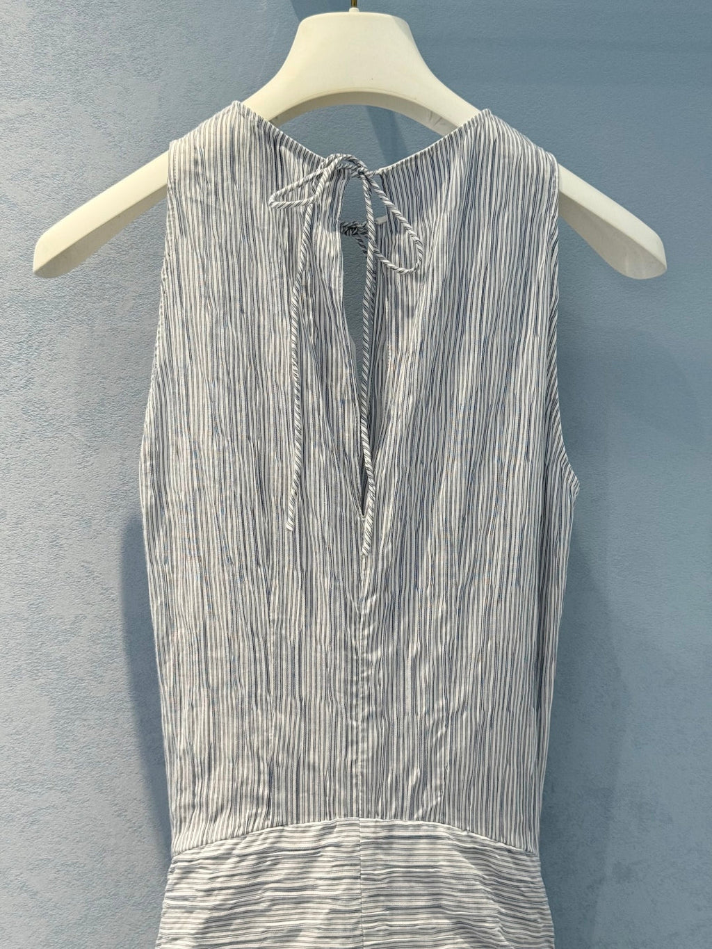 Loewe 25 Sleeveless Dress Blue mix White Cotton Polyamide