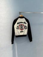 CD 25 Baseball Jacket Black White Cotton Polyester Nylon