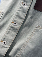 Loewe 25 Jacket Beige Green Cotton And Denim