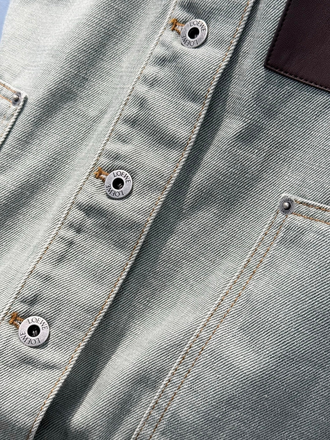 Loewe 25 Jacket Beige Green Cotton And Denim