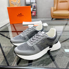 HM Men's Sneaker Grey Cowhide Fabric 603854