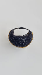 CC Mini Crescent Carry-on Bag 13 Dark Blue Wool Tweed