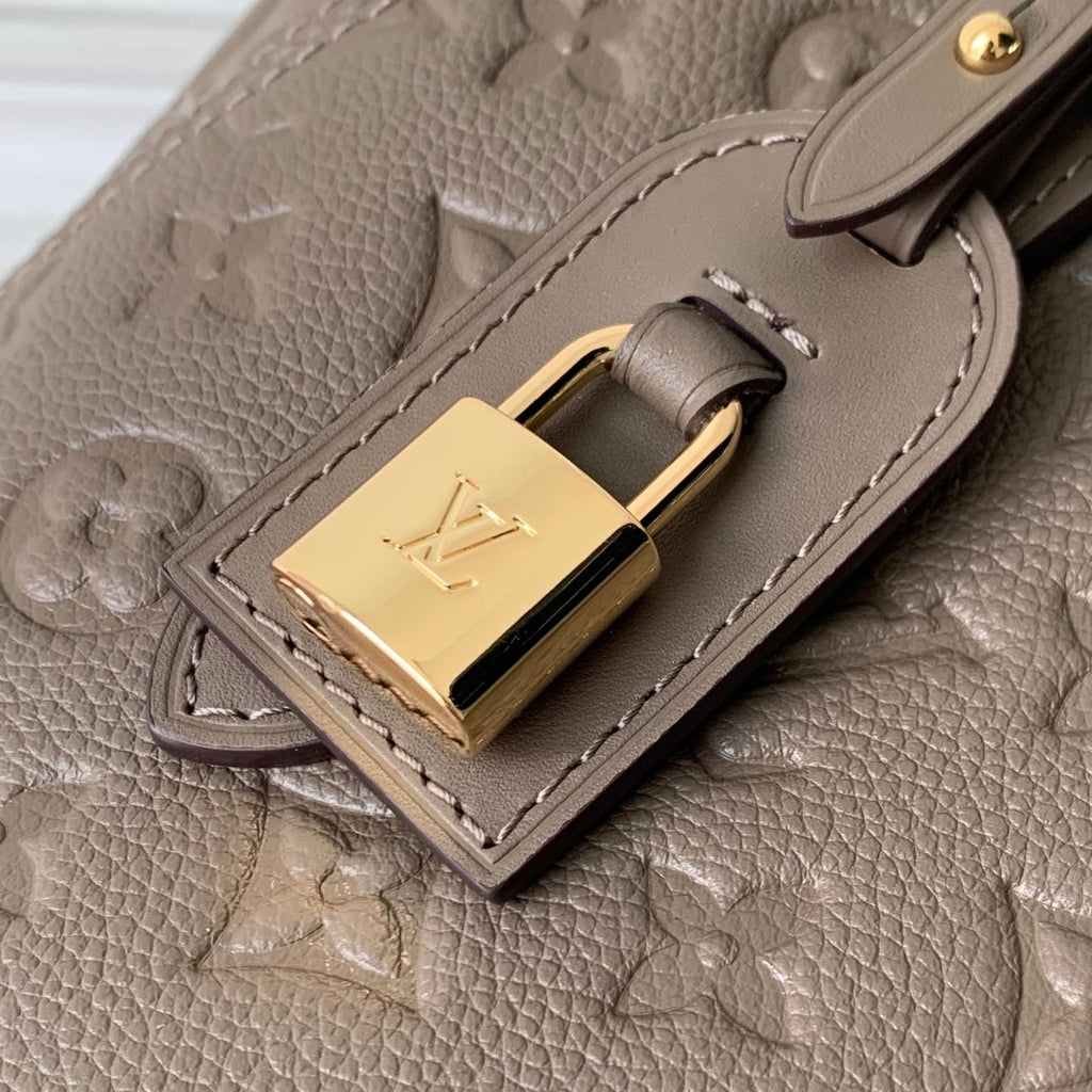 LV 2025 Louis Vuitton All In One MM Bag 40cm Gray Monogram Empreinte Leather 343619