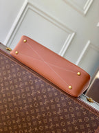 LV 2025 Low Key Duffle Tote Bag 43 Cognac Brown Calfskin 347097