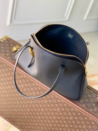 LV 2025 Low Key Duffle Tote Bag 43 Black Calfskin 347098